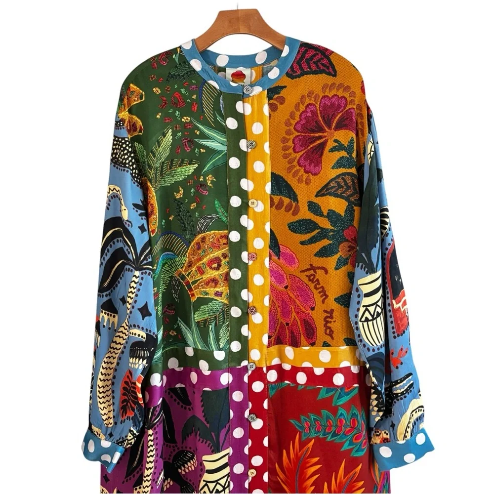 FARM Rio Colorful Jungle Print Long Sleeve Dress - Picture 3 of 15